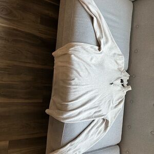 Perry Ellis Light Gray Quarter-Zip Knit Pullover